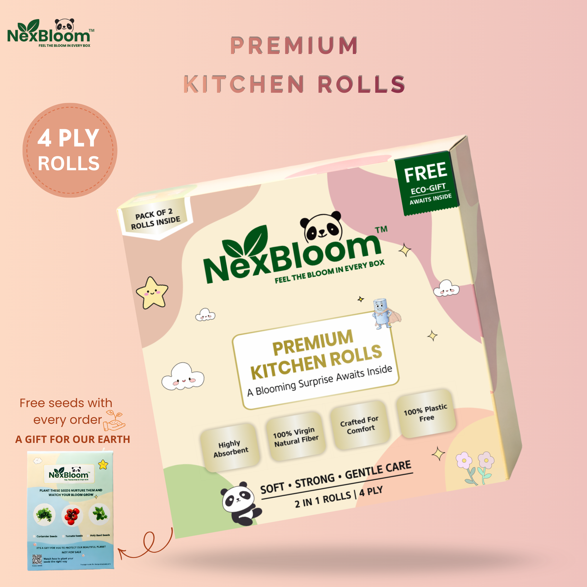 IMAGE 1 NexBloom Kitchen Rolls – Pack of 1 - Image 1
